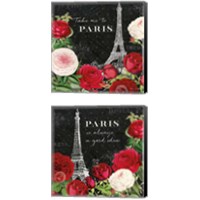 Framed 'Rouge Paris III Black 2 Piece Canvas Print Set' border=
