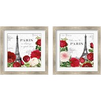 Framed 'Rouge Paris 2 Piece Framed Art Print Set' border=