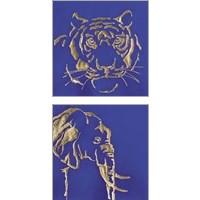 Framed 'Gilded Animal Blue 2 Piece Art Print Set' border=