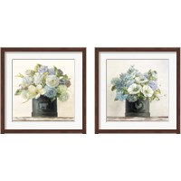 Framed Flowers in Hatbox Shiplap 2 Piece Framed Art Print Set