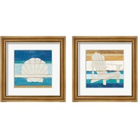 Framed 'Beachscape 2 Piece Framed Art Print Set' border=