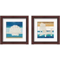 Framed 'Beachscape 2 Piece Framed Art Print Set' border=