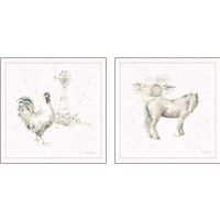 Framed 'Farm Friends Neutral 2 Piece Art Print Set' border=