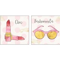 Framed 'Fashion Blooms Pink 2 Piece Art Print Set' border=