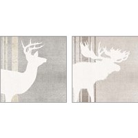 Framed 'Woodland Animal 2 Piece Art Print Set' border=