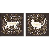 Framed 'Otomi Cats Dark Neutral 2 Piece Art Print Set' border=