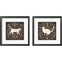 Framed 'Otomi Cats Dark Neutral 2 Piece Framed Art Print Set' border=