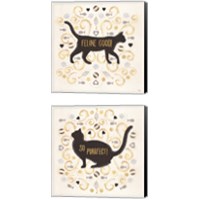 Framed 'Otomi Cats Neutral 2 Piece Canvas Print Set' border=