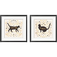 Framed 'Otomi Cats Neutral 2 Piece Framed Art Print Set' border=