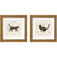 Framed 'Otomi Cats Neutral 2 Piece Framed Art Print Set' border=