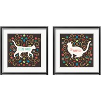 Framed Otomi Cats Dark 2 Piece Framed Art Print Set