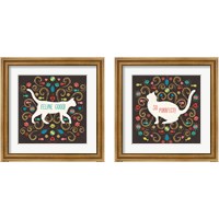 Framed Otomi Cats Dark 2 Piece Framed Art Print Set