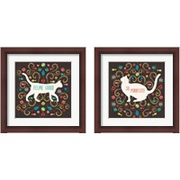 Framed Otomi Cats Dark 2 Piece Framed Art Print Set