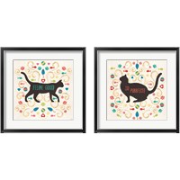 Framed 'Otomi Cats 2 Piece Framed Art Print Set' border=