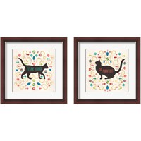 Framed 'Otomi Cats 2 Piece Framed Art Print Set' border=