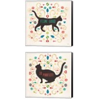 Framed 'Otomi Cats 2 Piece Canvas Print Set' border=