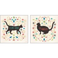 Framed 'Otomi Cats 2 Piece Art Print Set' border=