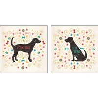 Framed 'Otomi Dogs 2 Piece Art Print Set' border=