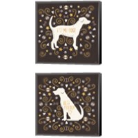 Framed Otomi Dogs Dark Neutral 2 Piece Canvas Print Set