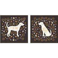 Framed Otomi Dogs Dark Neutral 2 Piece Art Print Set