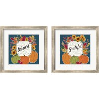 Framed 'Thankful & Grateful Blue 2 Piece Framed Art Print Set' border=