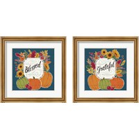Framed Thankful & Grateful Blue 2 Piece Framed Art Print Set