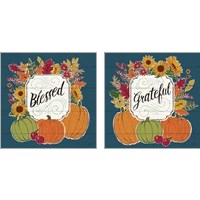 Framed 'Thankful & Grateful Blue 2 Piece Art Print Set' border=