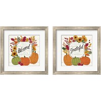 Framed 'Blessed & Grateful White 2 Piece Framed Art Print Set' border=