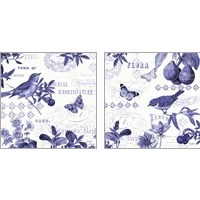 Framed Botanical Blue 2 Piece Art Print Set