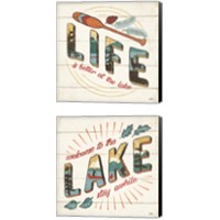 Framed Vintage Lake 2 Piece Canvas Print Set
