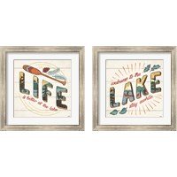 Framed 'Vintage Lake 2 Piece Framed Art Print Set' border=