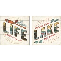 Framed 'Vintage Lake 2 Piece Art Print Set' border=