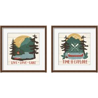 Framed 'Vintage Lake 2 Piece Framed Art Print Set' border=