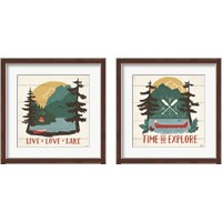 Framed Vintage Lake 2 Piece Framed Art Print Set