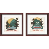 Framed 'Vintage Lake 2 Piece Framed Art Print Set' border=