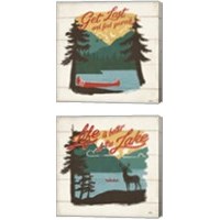 Framed 'Vintage Lake 2 Piece Canvas Print Set' border=