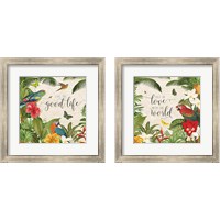 Framed 'Parrot Paradise 2 Piece Framed Art Print Set' border=