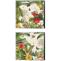 Framed 'Parrot Paradise 2 Piece Canvas Print Set' border=