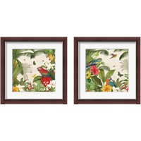 Framed 'Parrot Paradise 2 Piece Framed Art Print Set' border=