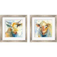Framed 'Happy Cows 2 Piece Framed Art Print Set' border=