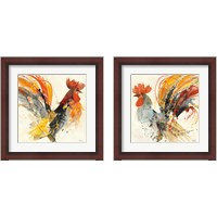 Framed 'Festive Rooster 2 Piece Framed Art Print Set' border=