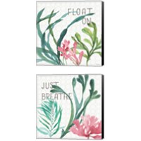 Framed 'Mixed Greens 2 Piece Canvas Print Set' border=