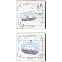 Framed Ship in a Bottle 2 Piece Canvas Print Set