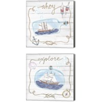 Framed Ship in a Bottle 2 Piece Canvas Print Set