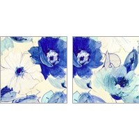 Framed 'Toile Fleurs  2 Piece Art Print Set' border=