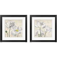 Framed 'Poppies in White 2 Piece Framed Art Print Set' border=