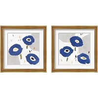 Framed 'Blue Cluster 2 Piece Framed Art Print Set' border=