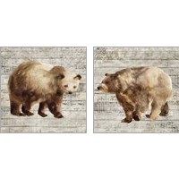 Framed 'Crossing Bear 2 Piece Art Print Set' border=