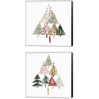 Framed 'Pine Trees 2 Piece Canvas Print Set' border=