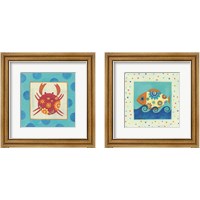 Framed Happy Floral Crab 2 Piece Framed Art Print Set